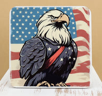 TwoAcreTees.com Honor The Loyal Bald Eagle Square Coaster