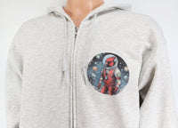 TwoAcreTees.com Houston The Astronaut Cardinal Ash Gray Zipper Hoodie