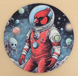 TwoAcreTees.com Houston The Astronaut Cardinal Round Mouse Pad