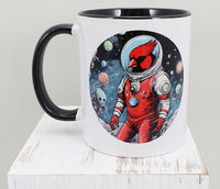 Houston The Astronaut Cardinal Black Handle Mug