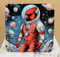 TwoAcreTees.com Houston The Astronaut Cardinal Square Coaster