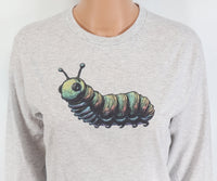 TwoAcreTees.com Hubert The Colorful Caterpillar Ash Gray Long Sleeve Shirt