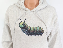 TwoAcreTees.com Hubert The Colorful Caterpillar Ash Gray Pullover Hoodie