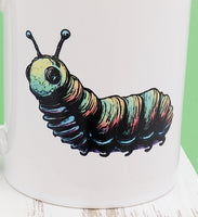 Hubert The Colorful Caterpillar Black Handle Mug