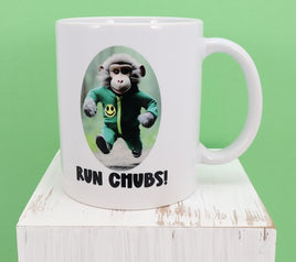 TwoAcreTees.com Hugo The Running Stuffed Monkey White Mug