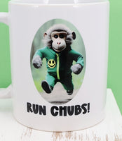 Hugo The Running Stuffed Monkey White Mug