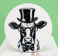 TwoAcreTees.com Humphrey The Cow Round Coaster