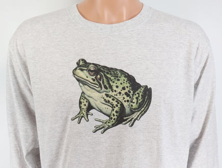 TwoAcreTees.com Irwin The Green Toad Ash Gray Long Sleeve Shirt