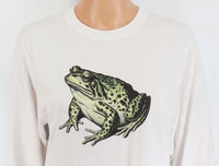 TwoAcreTees.com Irwin The Green Toad Crisp White Long Sleeve Shirt