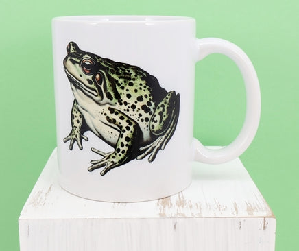 TwoAcreTees.com Irwin The Green Toad White Mug