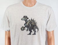 TwoAcreTees.com Ivan The Steampunk Velociraptor Light Granite T-Shirt