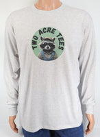 Jasper The Two Acre Tees Raccoon Logo Ash Gray Long Sleeve Shirt