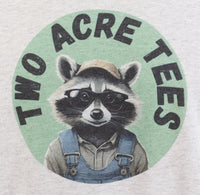 Jasper The Two Acre Tees Raccoon Logo Ash Gray Long Sleeve Shirt