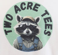 Jasper The Two Acre Tees Raccoon Logo Crisp White Long Sleeve Shirt