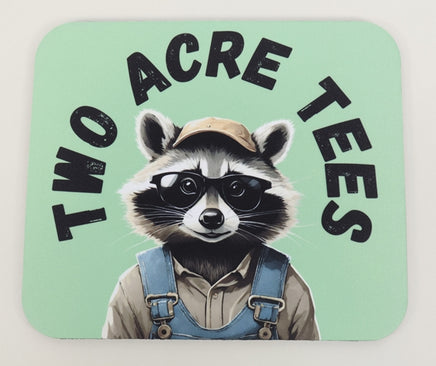 TwoAcreTees.com Jasper The Two Acre Tees Raccoon Logo Mouse Pad