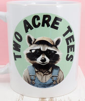 Jasper The Two Acre Tees Raccoon Logo White Mug