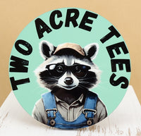 TwoAcreTees.com Jasper The Two Acre Tees Raccoon Logo Round Coaster