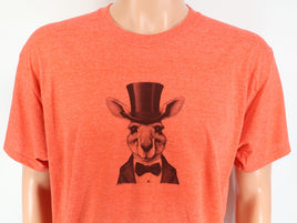 TwoAcreTees.com Jeeves The Formal Kangaroo Lava Red T-Shirt