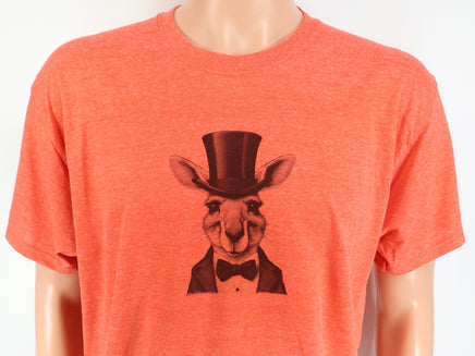 TwoAcreTees.com Jeeves The Formal Kangaroo Lava Red T-Shirt