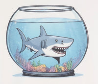 Jethro The Shark In A Fish Bowl Crisp White T-Shirt