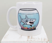 Jethro The Shark In A Fish Bowl White Mug