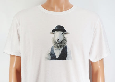 TwoAcreTees.com Joseph The Amish Sheep Crisp White T-Shirt