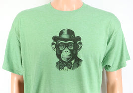 TwoAcreTees.com Julian The Chimpanzee Leafy Green T-Shirt