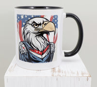 TwoAcreTees.com Justice The Devoted Bald Black Handle Mug