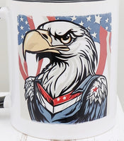 Justice The Devoted Bald Eagle Black Handle Mug