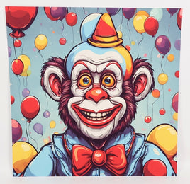 TwoAcreTees.com Lars The Creepy Clown Monkey Textured Print