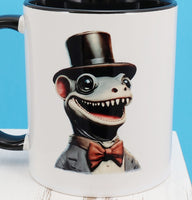 Larson The Smiling Gecko Black Handle Mug