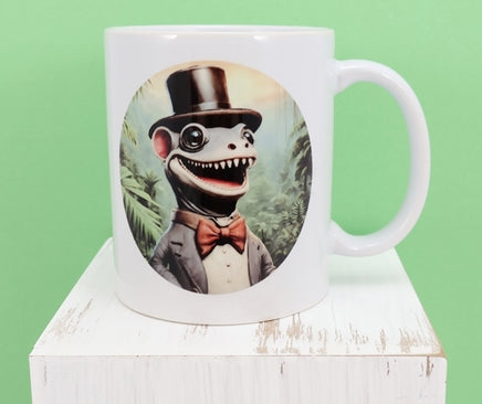 TwoAcreTees.com Larson The Smiling Gecko In The Jungle White Mug