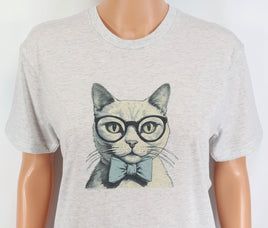 TwoAcreTees.com Leopold The White Cat Light Granite T-Shirt