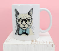 TwoAcreTees.com Leopold The White Cat White Mug