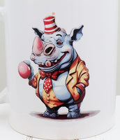 Lloyd The Goofy Clown Rhino White Mug