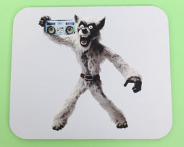 TwoAcreTees.com Marty The Werewolf With A Boombox Mouse Pad