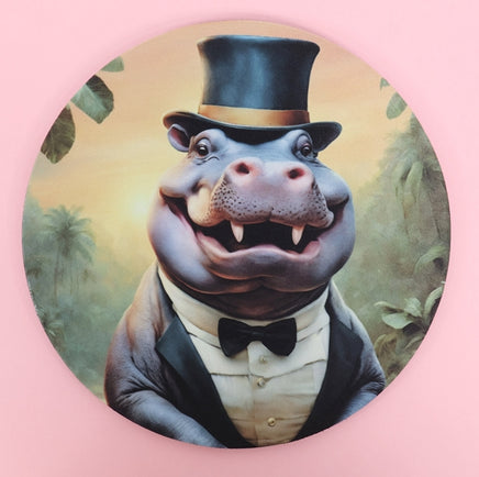 TwoAcreTees.com Maurice The Dapper Hippo Mouse Pad