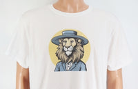 TwoAcreTees.com Mervin The Amish Lion Crisp White T-Shirt