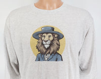 TwoAcreTees.com Mervin The Amish Lion Ash Gray Long Sleeve Shirt