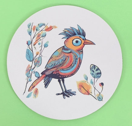 TwoAcreTees.com Mexico Style Colorful Bird Round Mouse Pad