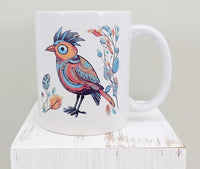 TwoAcreTees.com Mexico Style Colorful Bird White Mug