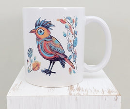 TwoAcreTees.com Mexico Style Colorful Bird White Mug