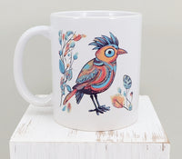 Mexico Style Colorful Bird White Mug