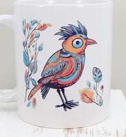 Mexico Style Colorful Bird White Mug