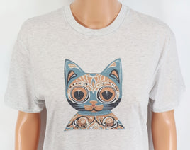 TwoAcreTees.com Mexico Style Blue Cat Light Granite T-Shirt