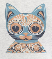 Mexico Style Blue Cat Ash Gray Pullover Hoodie