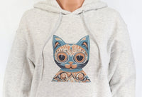 Mexico Style Blue Cat Ash Gray Pullover Hoodie