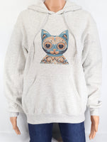 Mexico Style Blue Cat Ash Gray Pullover Hoodie