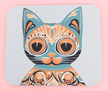 TwoAcreTees.com Mexico Style Blue Cat Mouse Pad