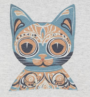 Mexico Style Blue Cat Ash Gray Long Sleeve Shirt